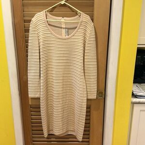 St. John Evening cream color sequined dress